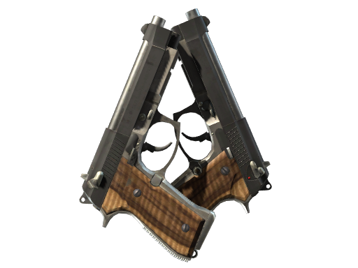 Dual Berettas | Black Limba (Battle-Scarred)