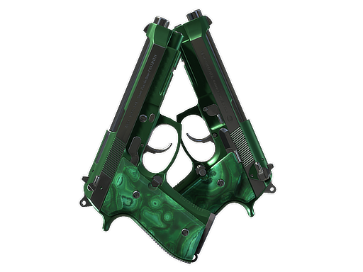 Dual Berettas | Polished Malachite (Battle-Scarred)