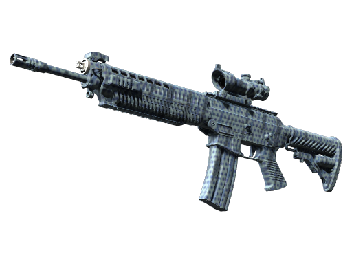 SG 553 | Waves Perforated (Battle-Scarred)