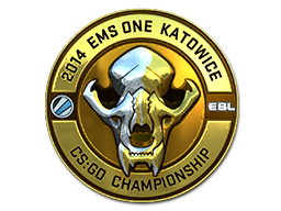 Sticker | Gold ESL Skull (Foil) | Katowice 2014