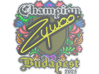 Sticker | ZywOo (Embroidered, Champion) | Budapest 2025