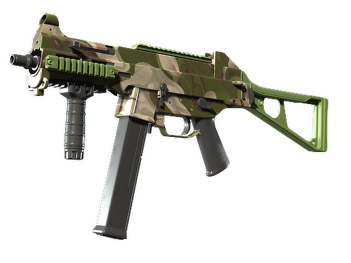 UMP-45 | Green Swirl (Battle-Scarred)